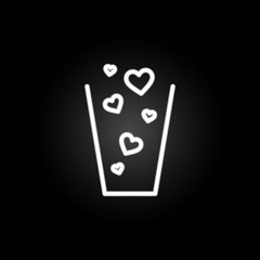 Poster - trash container full of heart  neon icon. Elements of Heartbeat set. Simple icon for websites, web design, mobile app, info graphics