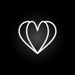 Poster - heart shaped open book neon icon. Elements of Heartbeat set. Simple icon for websites, web design, mobile app, info graphics