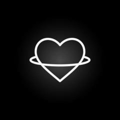 Poster - heart with circle neon icon. Elements of Heartbeat set. Simple icon for websites, web design, mobile app, info graphics