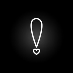 Poster - exclamation of heart  neon icon. Elements of Heartbeat set. Simple icon for websites, web design, mobile app, info graphics