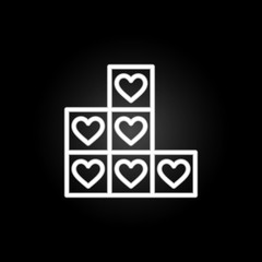 Poster - heart town buildings neon icon. Elements of Heartbeat set. Simple icon for websites, web design, mobile app, info graphics