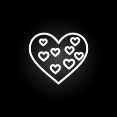 Poster - heart art neon icon. Elements of Heartbeat set. Simple icon for websites, web design, mobile app, info graphics