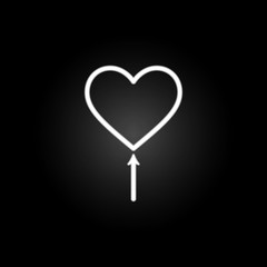 Poster - heart shaped balloon neon icon. Elements of Heartbeat set. Simple icon for websites, web design, mobile app, info graphics