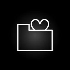Poster - heart folder neon icon. Elements of Heartbeat set. Simple icon for websites, web design, mobile app, info graphics