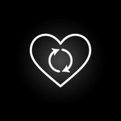 Poster - heart  refreshment neon icon. Elements of Heartbeat set. Simple icon for websites, web design, mobile app, info graphics