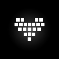 Poster - hearts with square neon icon. Elements of Heartbeat set. Simple icon for websites, web design, mobile app, info graphics