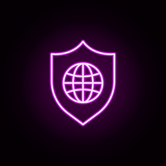 Poster - server protection neon icon. Elements of online and web set. Simple icon for websites, web design, mobile app, info graphics