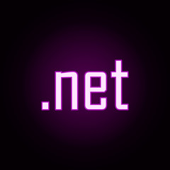 Poster - domain net neon icon. Elements of online and web set. Simple icon for websites, web design, mobile app, info graphics