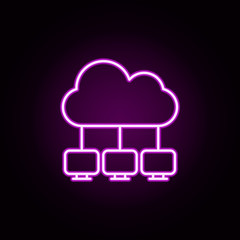 Aufkleber - cloud storage neon icon. Elements of online and web set. Simple icon for websites, web design, mobile app, info graphics