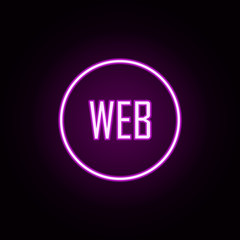 Poster - web neon icon. Elements of online and web set. Simple icon for websites, web design, mobile app, info graphics
