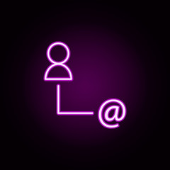 Poster - user email neon icon. Elements of online and web set. Simple icon for websites, web design, mobile app, info graphics