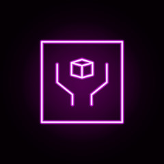 Poster - fragile, handle with care neon icon. Elements of packaging symbols set. Simple icon for websites, web design, mobile app, info graphics