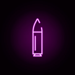 Poster - bullet neon icon. Elements of security set. Simple icon for websites, web design, mobile app, info graphics