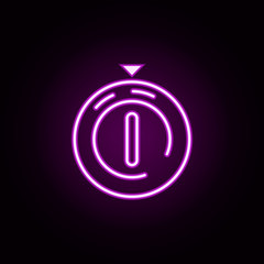 Poster - kitchen timer neon icon. Elements of speedometer set. Simple icon for websites, web design, mobile app, info graphics