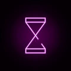 Poster - loading hourglass neon icon. Elements of speedometer set. Simple icon for websites, web design, mobile app, info graphics