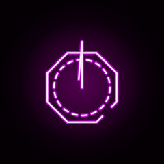 Poster - sundial neon icon. Elements of speedometer set. Simple icon for websites, web design, mobile app, info graphics