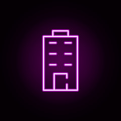 Poster - building, office neon icon. Elements of stratup set. Simple icon for websites, web design, mobile app, info graphics