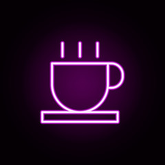 Poster - coffee, espresso neon icon. Elements of stratup set. Simple icon for websites, web design, mobile app, info graphics