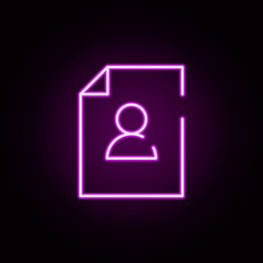Poster - document, manager, people neon icon. Elements of stratup set. Simple icon for websites, web design, mobile app, info graphics