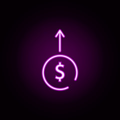 Poster - finance, increase neon icon. Elements of stratup set. Simple icon for websites, web design, mobile app, info graphics