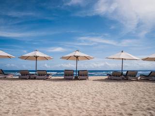 Wall Mural - chairs and umbrella on the beach