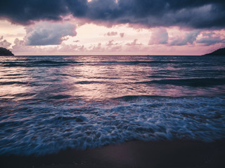 Wall Mural - beautiful sunset on the beach.