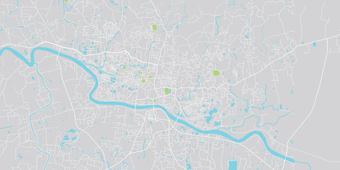 Urban vector city map of Sylhet, Bangladesh