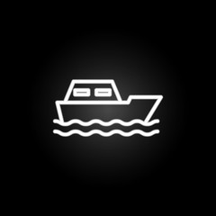 Poster - Yacht neon icon. Elements of summer set. Simple icon for websites, web design, mobile app, info graphics