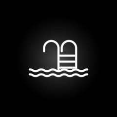 Poster - Swimming-pool neon icon. Elements of summer set. Simple icon for websites, web design, mobile app, info graphics