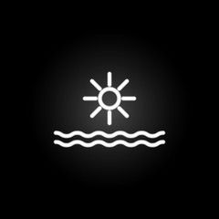 Poster - Sun neon icon. Elements of summer set. Simple icon for websites, web design, mobile app, info graphics