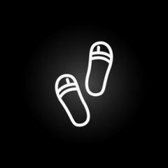 Poster - Flip flop neon icon. Elements of summer set. Simple icon for websites, web design, mobile app, info graphics