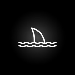 Poster - Shark neon icon. Elements of summer set. Simple icon for websites, web design, mobile app, info graphics