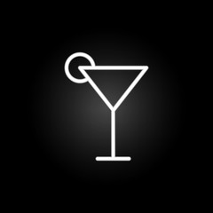 Poster - Cocktail neon icon. Elements of summer set. Simple icon for websites, web design, mobile app, info graphics