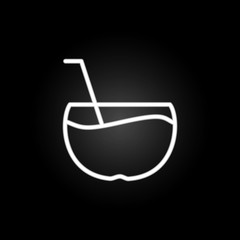 Poster - Cocktail neon icon. Elements of summer set. Simple icon for websites, web design, mobile app, info graphics