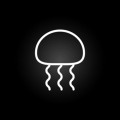 Poster - Jellyfish neon icon. Elements of summer set. Simple icon for websites, web design, mobile app, info graphics