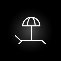 Poster - Sun umbrella neon icon. Elements of summer set. Simple icon for websites, web design, mobile app, info graphics