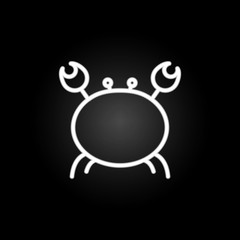 Poster - Crab neon icon. Elements of summer set. Simple icon for websites, web design, mobile app, info graphics