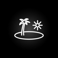 Poster - Palm tree neon icon. Elements of summer set. Simple icon for websites, web design, mobile app, info graphics