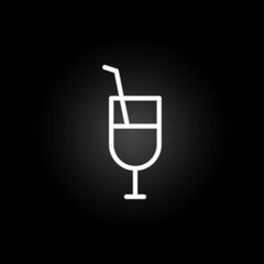 Poster - Cocktail neon icon. Elements of summer set. Simple icon for websites, web design, mobile app, info graphics