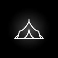 Poster - Tent neon icon. Elements of summer set. Simple icon for websites, web design, mobile app, info graphics