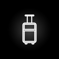 Poster - Suitcase neon icon. Elements of summer set. Simple icon for websites, web design, mobile app, info graphics