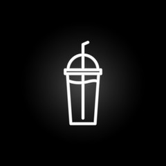 Poster - Cocktail neon icon. Elements of summer set. Simple icon for websites, web design, mobile app, info graphics