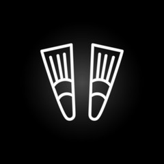 Poster - Fins neon icon. Elements of summer set. Simple icon for websites, web design, mobile app, info graphics