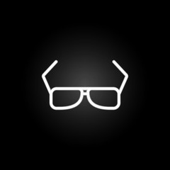 Poster - Sunglasses neon icon. Elements of summer set. Simple icon for websites, web design, mobile app, info graphics