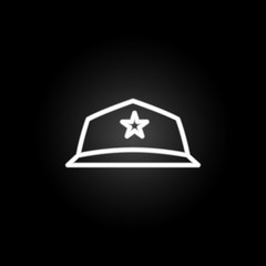 Poster - Cap neon icon. Elements of summer set. Simple icon for websites, web design, mobile app, info graphics