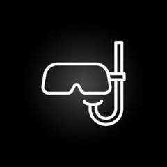 Poster - Diving mask neon icon. Elements of summer set. Simple icon for websites, web design, mobile app, info graphics