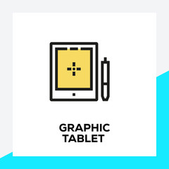 Wall Mural - graphic tablet line icon set