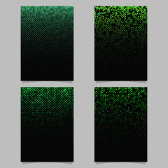 Poster - Geometrical pattern brochure templates - green vector mosaic document background set