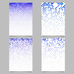 Poster - Blue square pattern brochure design set - vector tiled mosaic stationery background