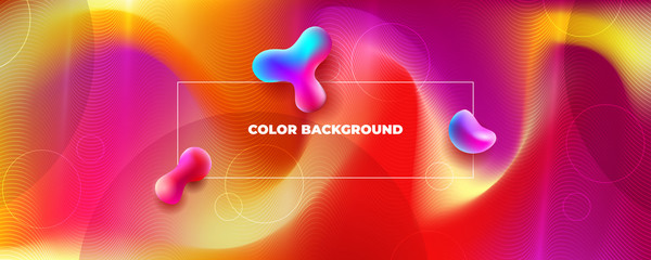 Wall Mural - Red Silk Liquid color background design. Fluid gradient shapes composition. Futuristic design posters. Eps10 vector.